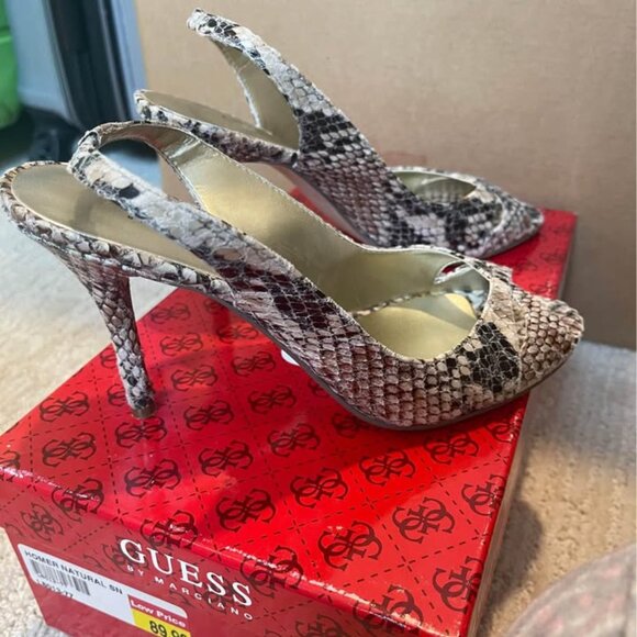 Guess Size 6.5 Women’s Snakeskin Heels - Picture 3 of 4